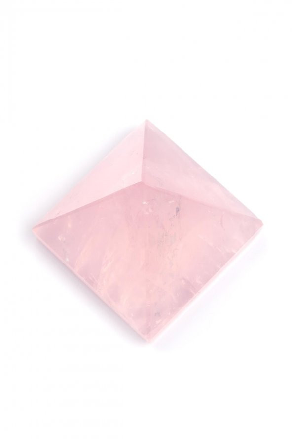 Pembe Kuvars Doğal Taş Piramit - 4