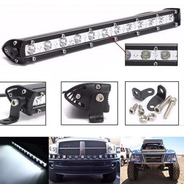 NKT GROUP Off Road Tek Sıra Led Bar Düz 33 Cm 36w 12 Ledli - 2