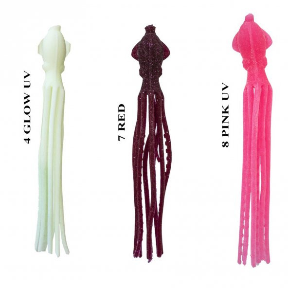 Ryuji Octopus 90 mm (5 Adet) Pink UV - 3