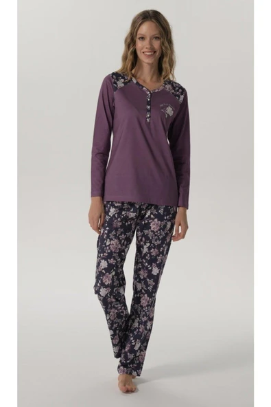 Pijadore 1205 Kadın Uzun Kol Pijama Takımı - 3