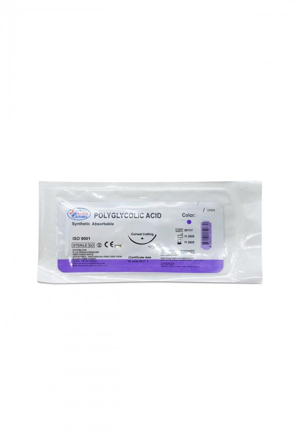Emilebilir PGA İPLİK USP 5/0 16 MM KESKİN 3/8 75 CM 12li Paket - 5