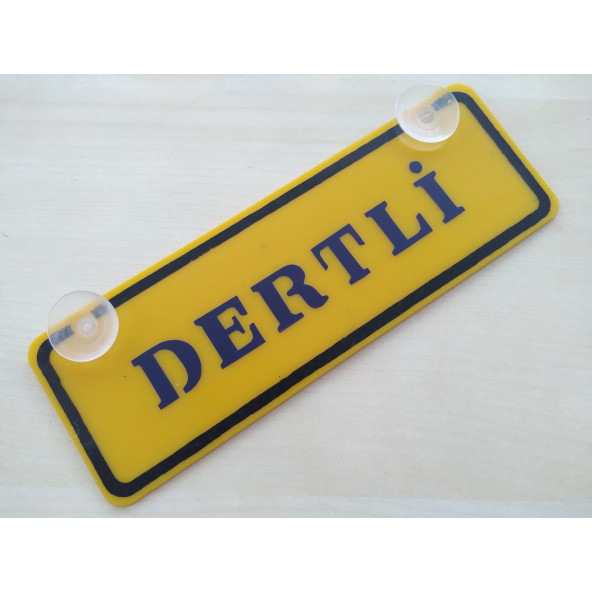 SARI DEKOR PLAKA - DERTLİ (22x7,5cm) vantuzlu Pleksi (Dekor Levha) SARI PLAKA ürün görseli