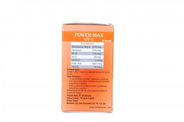 Power-Max Multi Vitamin Takviye Edici Gıda 30 kapsül - 4