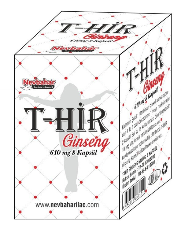 T-Hir Ginseng  Bitkisel 610 mg 8 Kapsül