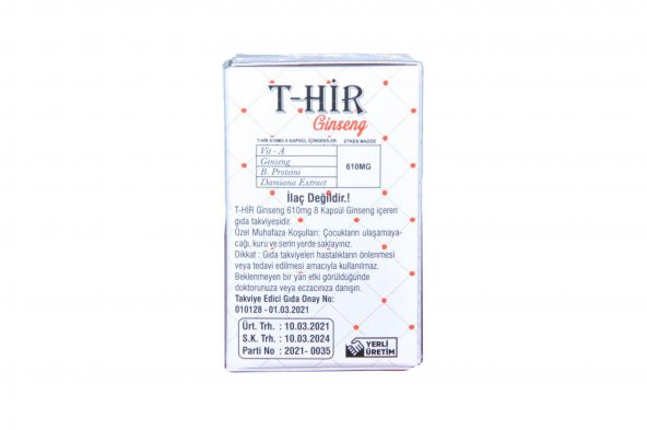 T-Hir Ginseng  Bitkisel 610 mg 8 Kapsül - 4
