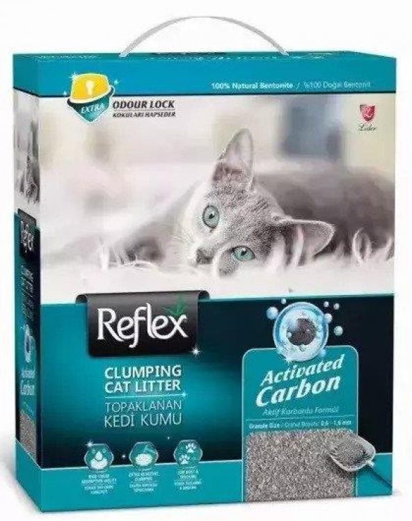 Reflex Aktif Karbonlu Topaklanan Kedi Kumu 10 lt