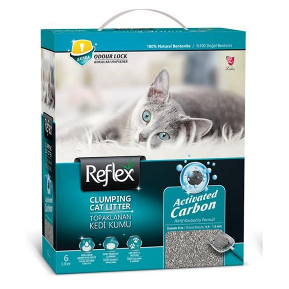 Reflex Aktif Karbonlu Topaklanan Kedi Kumu 6 lt