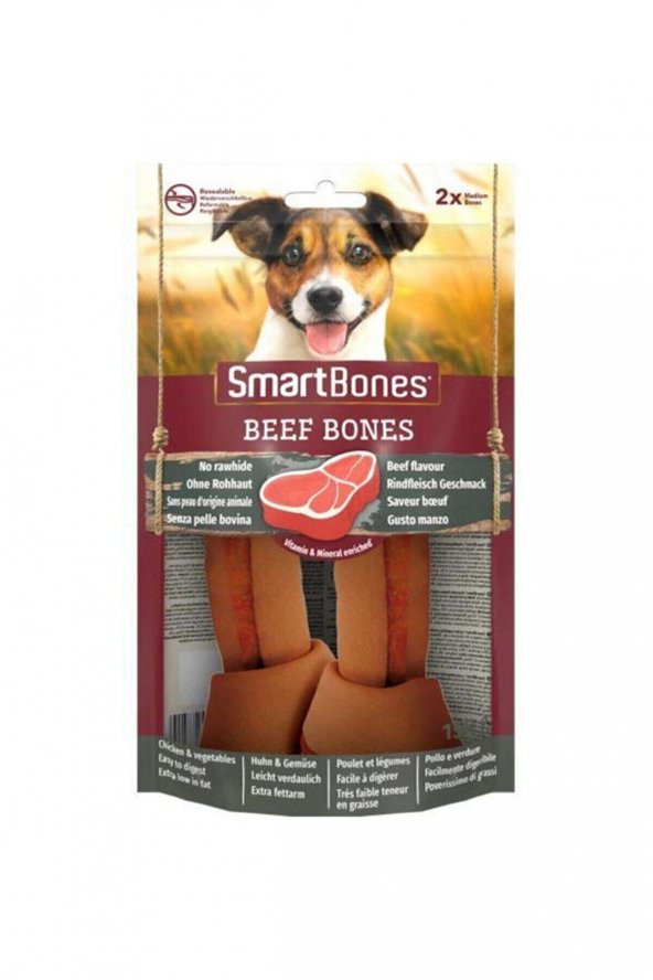 8in1 Delights 8in1 Smart Bones Sığır Eti Orta 2 Adet Köpek Için Ara Öğünler. 158 Gr