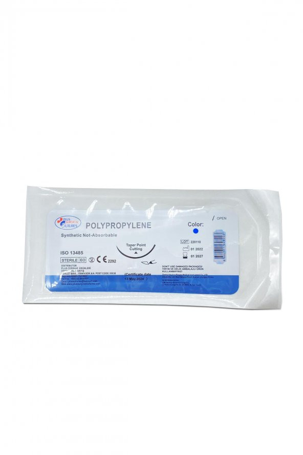Emilemeyen POLYPROPYLENE İPLİK USP 4/0 20 MM KESKİN 3/8 75 CM 12li Paket - 5