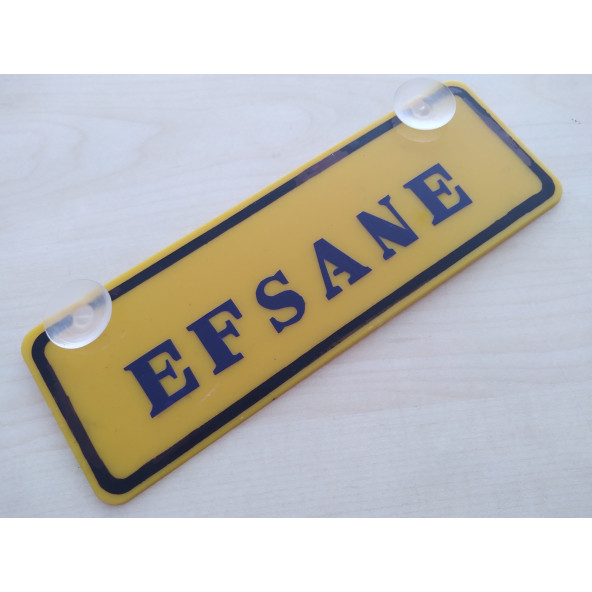 SARI DEKOR PLAKA - EFSANE (22x7,5cm) vantuzlu Pleksi (Dekor Levha) SARI PLAKA
