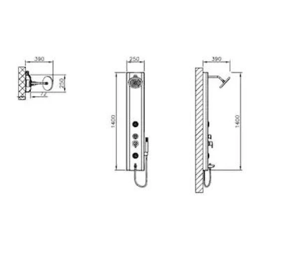 VitrA Move A45812 Antrasit Masajlı Duş Sistemi - 2