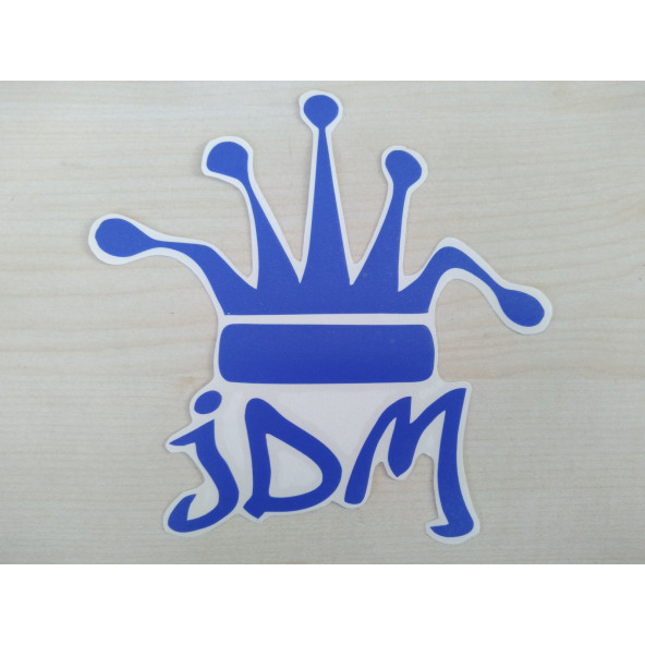 JDM KRAL TACI STİCKER MAVİ 11x9cm - King STİCKER, JDM KRAL TACI ETİKETİ, JDM TAÇ ÇIKARTMASI ürün görseli