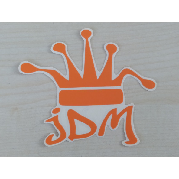 JDM KRAL TACI STİCKER TURUNCU 11x9cm - King STİCKER, JDM KRAL TACI ETİKETİ, JDM TAÇ ÇIKARTMASI