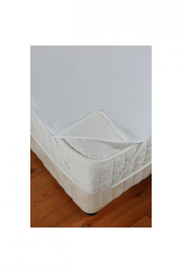 Sıvı Geçirmez Tek Kişilik  Köşeleri lastıklı  beyaz Pamuklu Yatak Alezi 100x200cm - 3