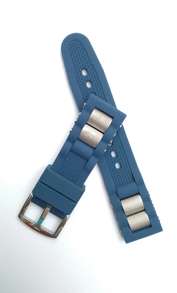 24 mm Metal Aksesuarlı Rose Siyah Silikon Saat Kordonu Kayışı - 3