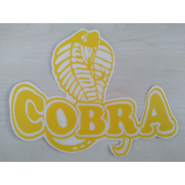 COBRA STİCKER SARI 19x14cm YILAN STİCKER, COBRA ETİKETİ, COBRA ÇIKARTMASI ürün görseli