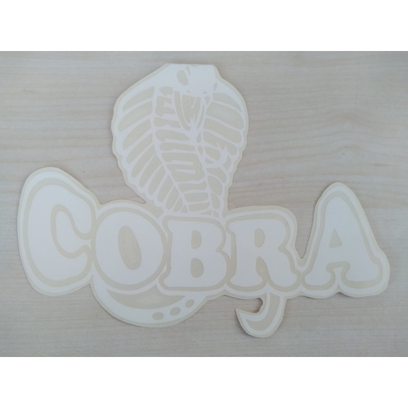 COBRA STİCKER BEYAZ 19x14cm YILAN STİCKER, COBRA ETİKETİ, COBRA ÇIKARTMASI ürün görseli