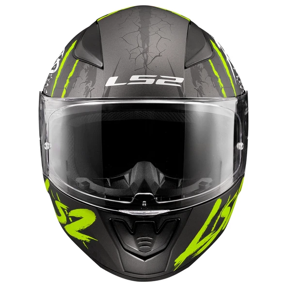 LS2 RAPID 2 RAVEN MAT SİYAH-GRİ-NEON SARI KAPALI MOTOSİKLET KASKI - 2