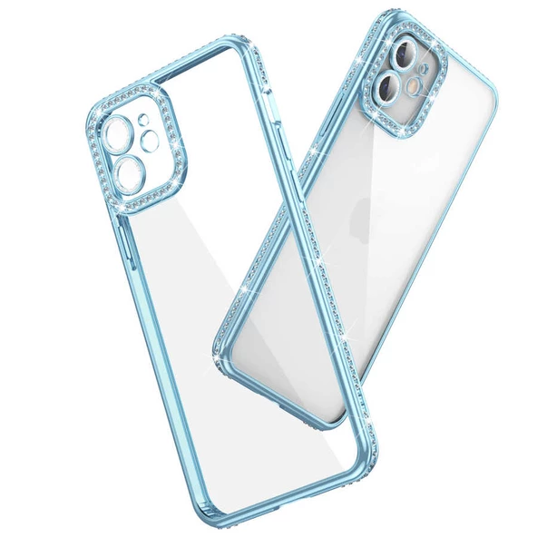 Vendas iPhone 11 Mina Serisi Kamera Korumalı Moda Taşlı Fashion Tarz Silikon Kılıf - 10