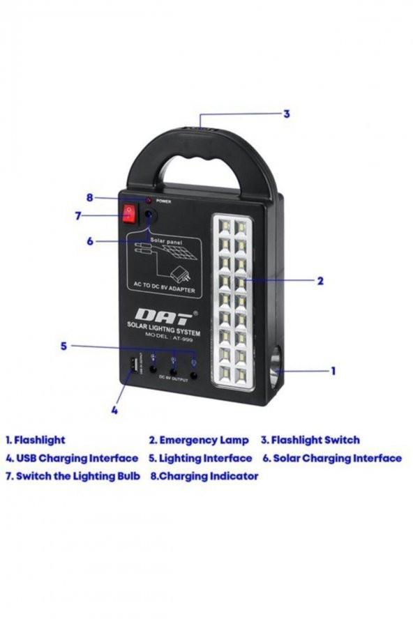 Dat At-999 Güneş Enerjili Solar Aydınlatma Sistemi