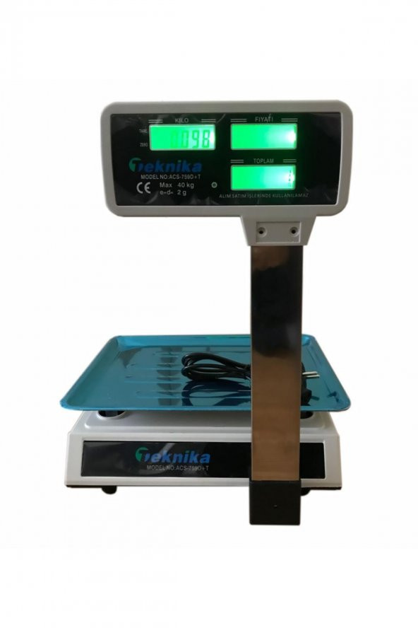 Kollu Şarjlı Terazi 40 Kg Market Manav Bakkal Terazisi - 3