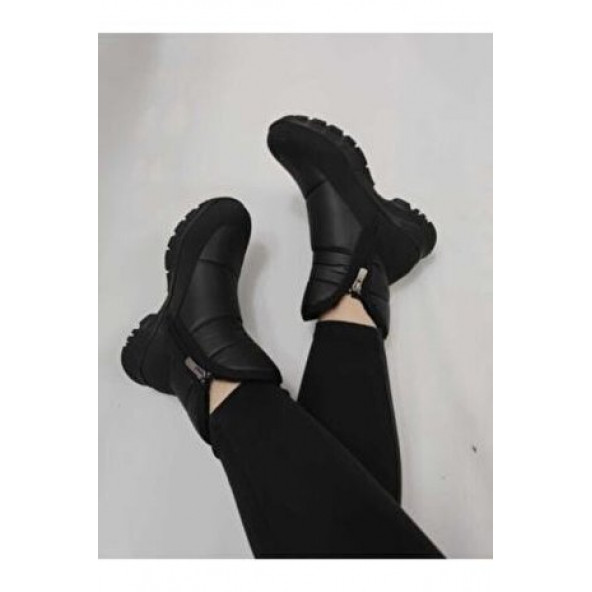 BAYAN SİYAH KAR BOTU YANDAN FERMUARLI KHIONES - 2