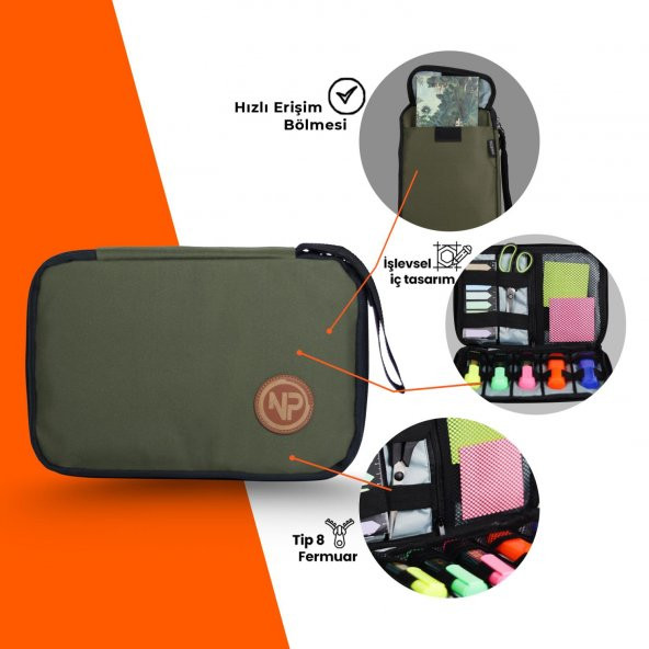 Npo Array Kablo, Makyaj ve Aksesuar Organizer Çantası-Yeşil - 3
