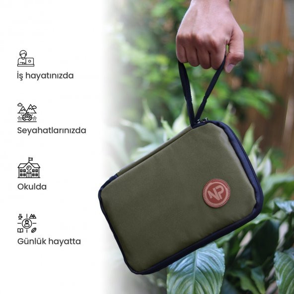 Npo Array Kablo, Makyaj ve Aksesuar Organizer Çantası-Yeşil - 6