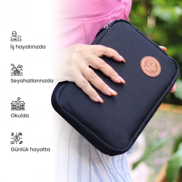 Npo Array Kablo, Makyaj ve Aksesuar Organizer Çantası-Siyah - 6