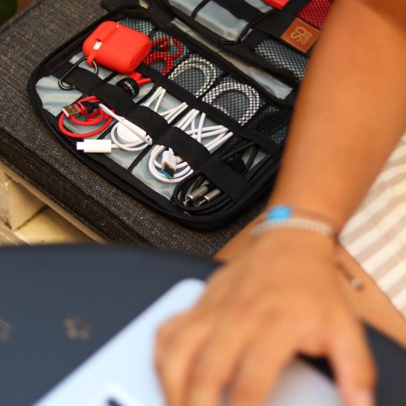 Npo Array Kablo, Makyaj ve Aksesuar Organizer Çantası-Siyah - 9