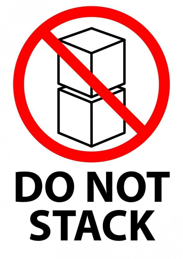 A5 Ebat "Do Not Stack" Sticker 148x210mm (100lü Paket)