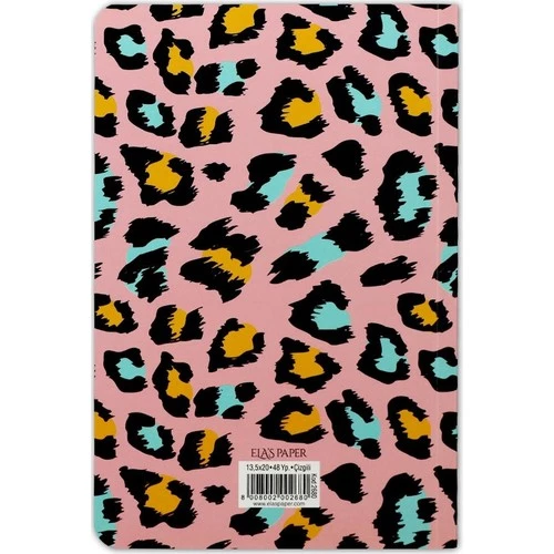Ela's Paper Leopar Notes Çizgili Defter Pembe - Resim 3