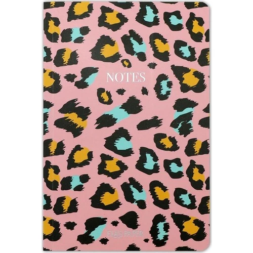 Ela's Paper Leopar Notes Çizgili Defter Pembe