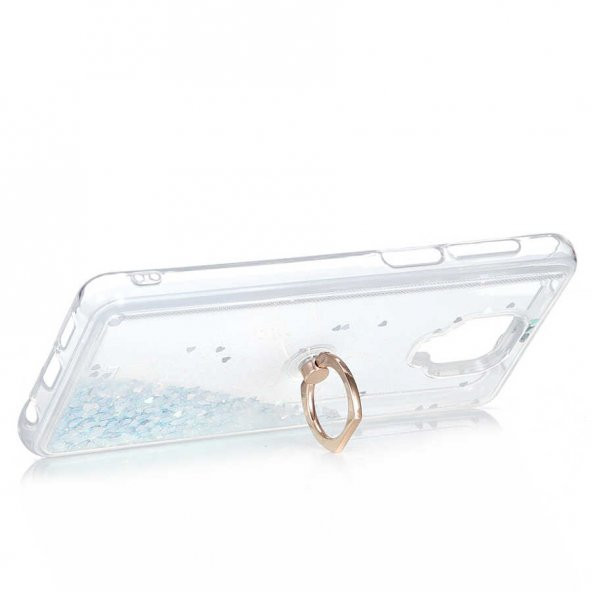 Xiaomi Redmi Note 9S Kılıf Milce Simli Sıvılı Yüzüklü Kapak - 7