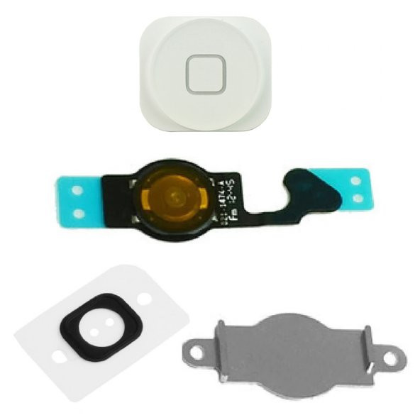 iPhone 5 Home Tuş Orta Tuş Film Flex Buton Set - Beyaz