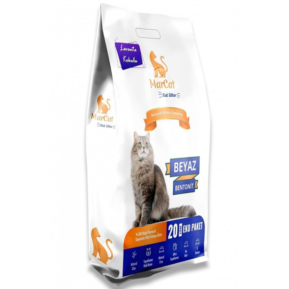 MarCat Lavanta Kokulu İnce Taneli Topaklanan Kedi Kumu 20 lt