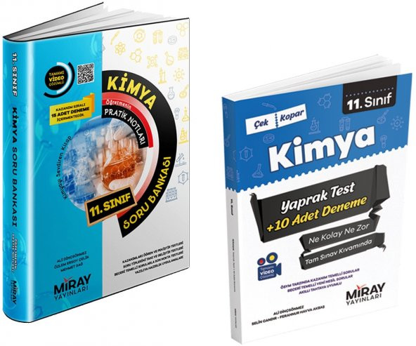 Miray 11. Sınıf Kimya Soru Bankası + Yaprak Test Seti 2 Kitap 2023