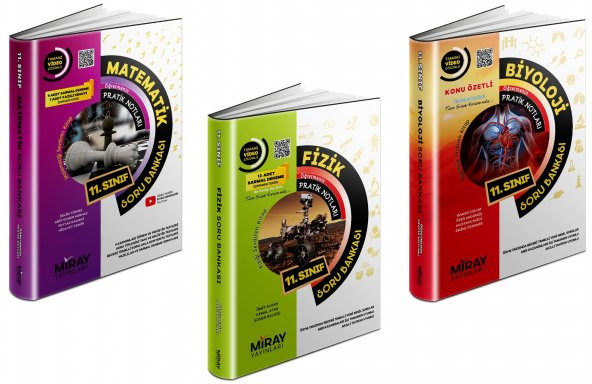 Miray 11. Sınıf Matematik + Fizik + Biyoloji Soru Seti 3 Kitap 2023