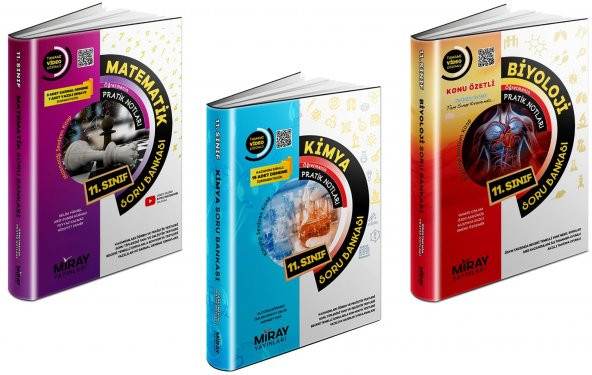 Miray 11. Sınıf Matematik + Kimya + Biyoloji Soru Seti 3 Kitap 2023