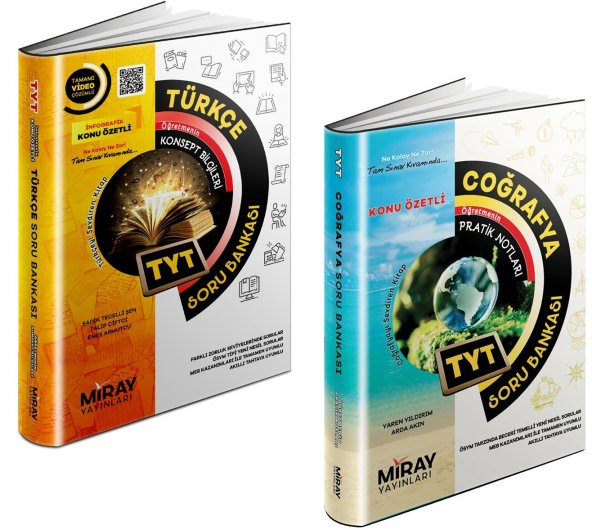 Miray Tyt Türkçe + Coğrafya Soru Bankası Seti 2 Kitap 2023