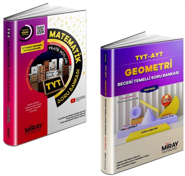 Miray Tyt Matematik + Geometri Soru Bankası Seti 2 Kitap 2023