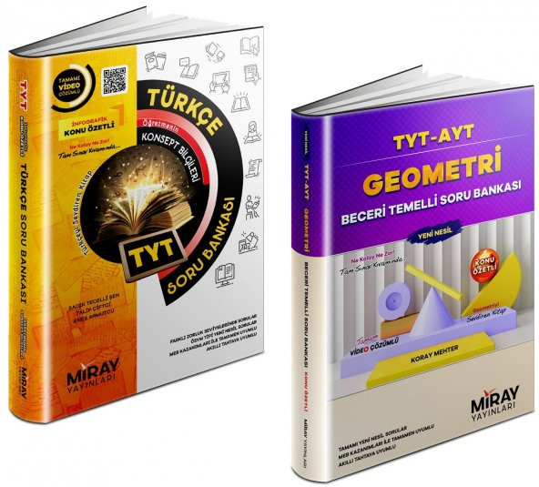 Miray Tyt Türkçe + Geometri Soru Bankası Seti 2 Kitap 2023