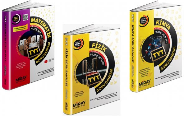 Miray Tyt Matematik + Fizik + Kimya Soru Bankası Seti 3 Kitap 2023