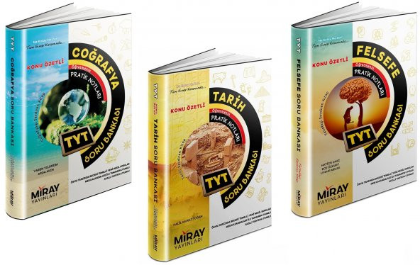 Miray Tyt Tarih + Coğrafya + Felsefe Soru Bankası Seti 3 Kitap 2023