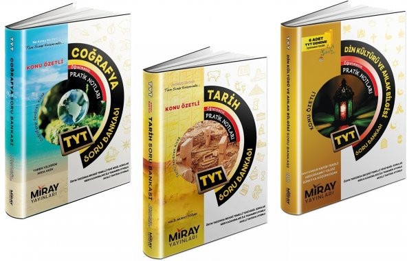 Miray Tyt Tarih + Coğrafya + Din Soru Bankası Seti 3 Kitap 2023
