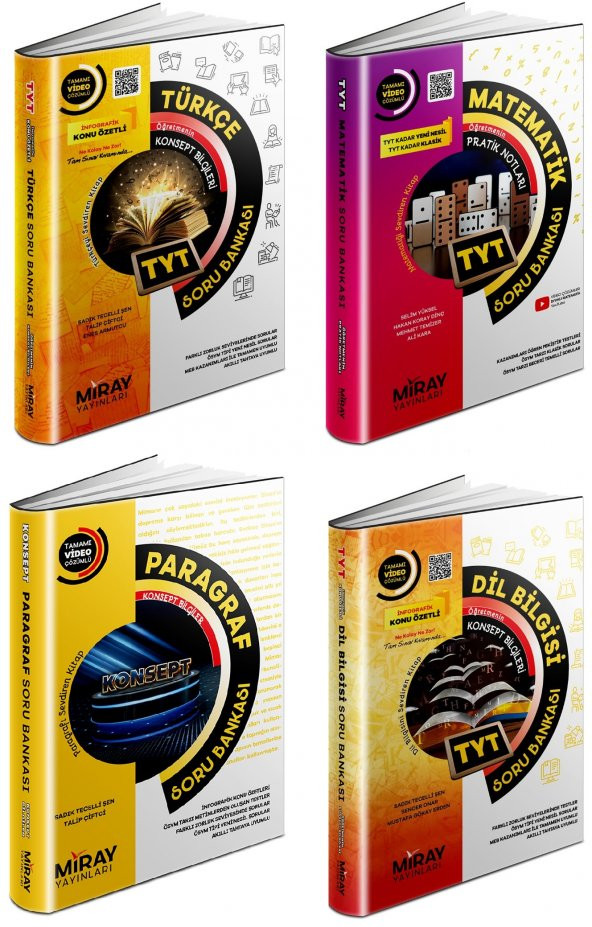Miray Tyt Matematik + Türkçe + Paragraf + Dil Bilgisi Soru Seti 4 Kitap 2023