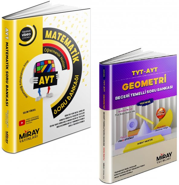 Miray Ayt Matematik + Geometri Soru Bankası Seti 2 Kitap 2023