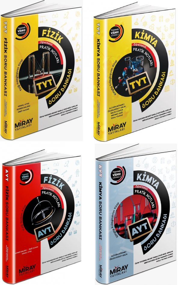 Miray Tyt Ayt Fizik + Kimya Soru Bankası Seti 4 Kitap 2023
