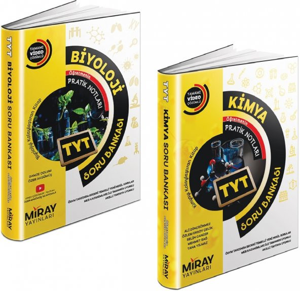 Miray Tyt Biyoloji + Kimya Soru Bankası Seti 2 Kitap 2023