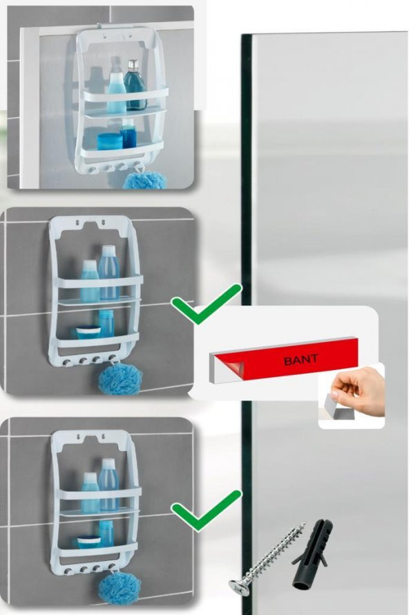 Plastik Banyo Rafı Beyaz - 3